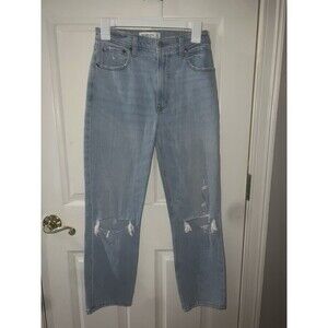 ABERCROMBIE & FITCH ANKLE STRAIGHT ULTRA HIGH RISE JEANS SIZE 4R (27)